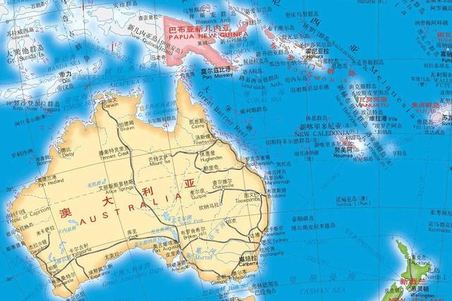 大洋洲在地图的哪里，世界大洋洲地图